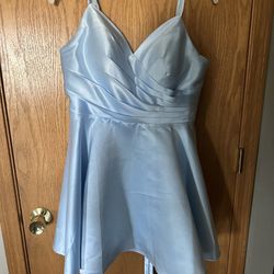 Sz 16 Light Blue Prom Dress 