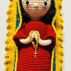 Blessed Virgin Guadalupe Lady figure GOD Statue crochet handmade AMIGURUMI US