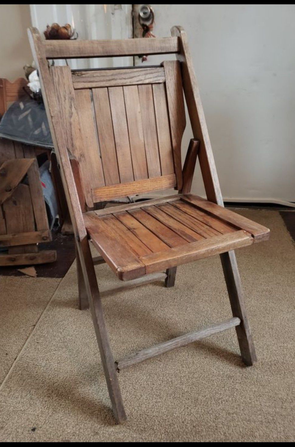 Antique wood folding chair CHRISTMAS SALE 20% OFF EVERYTHING IN STOCK NOW UNTIL CHRISTMAS