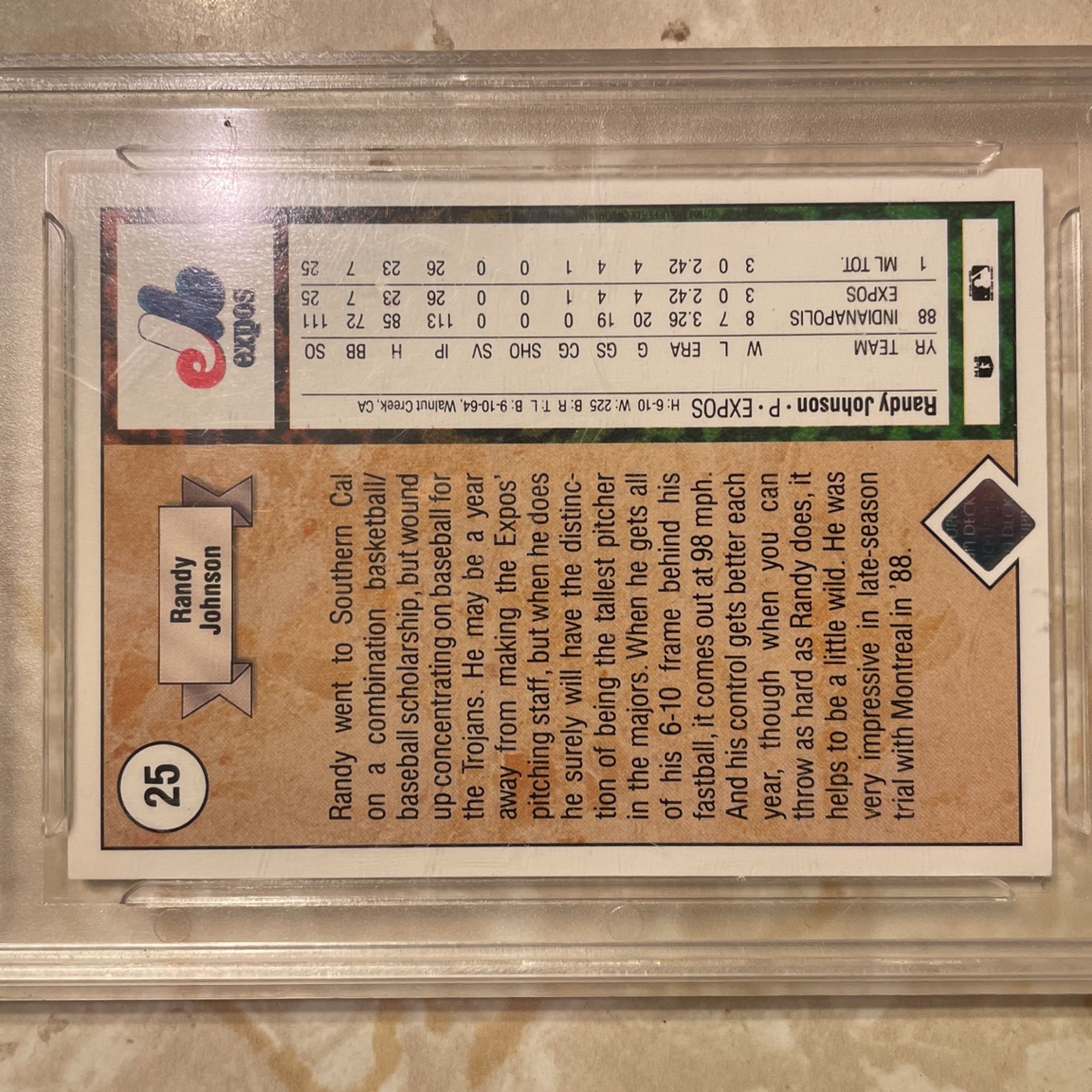 1989 UPPER DECK RANDY JOHNSON #25 RC