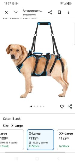 Lafoty Dog Lift Harness for Large Male Dogs, 2-in-1 Detachable Support Harness, Full Body Carrying with 4 Handles, Dog Sling for Large Dogs Hind Leg S