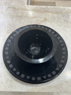 Vintage Sasaki 24% Lead Crystal Platter And bowl