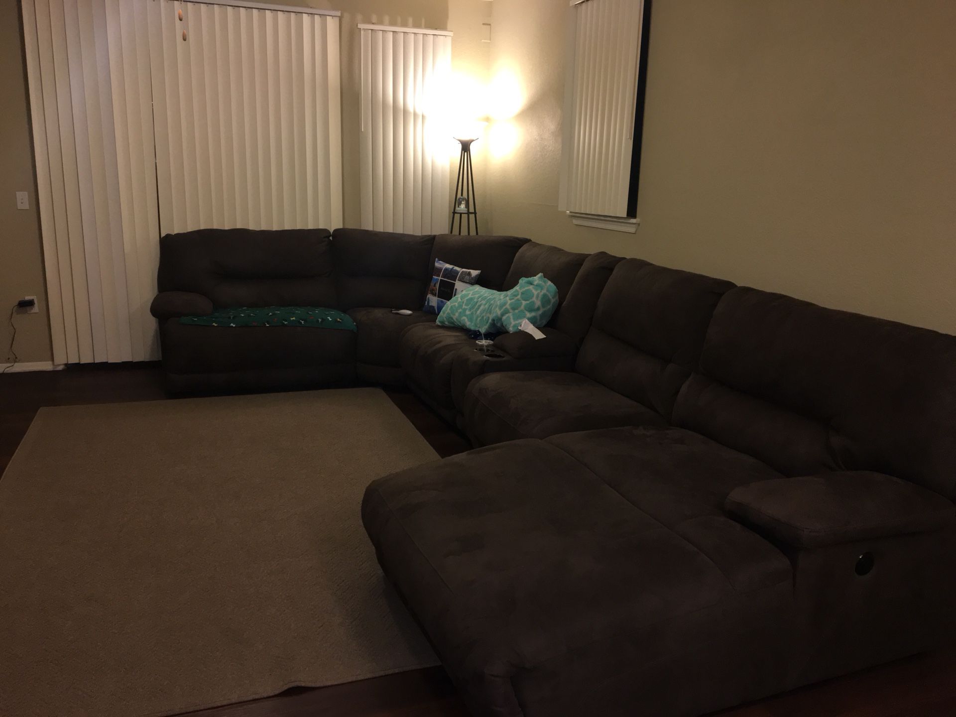 Large sectional with power recliners