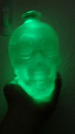 Lighted skull bottles