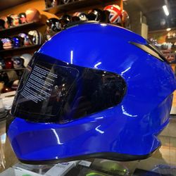 New Blue Dot Motorcycle Helmet With Smoked Visor $100