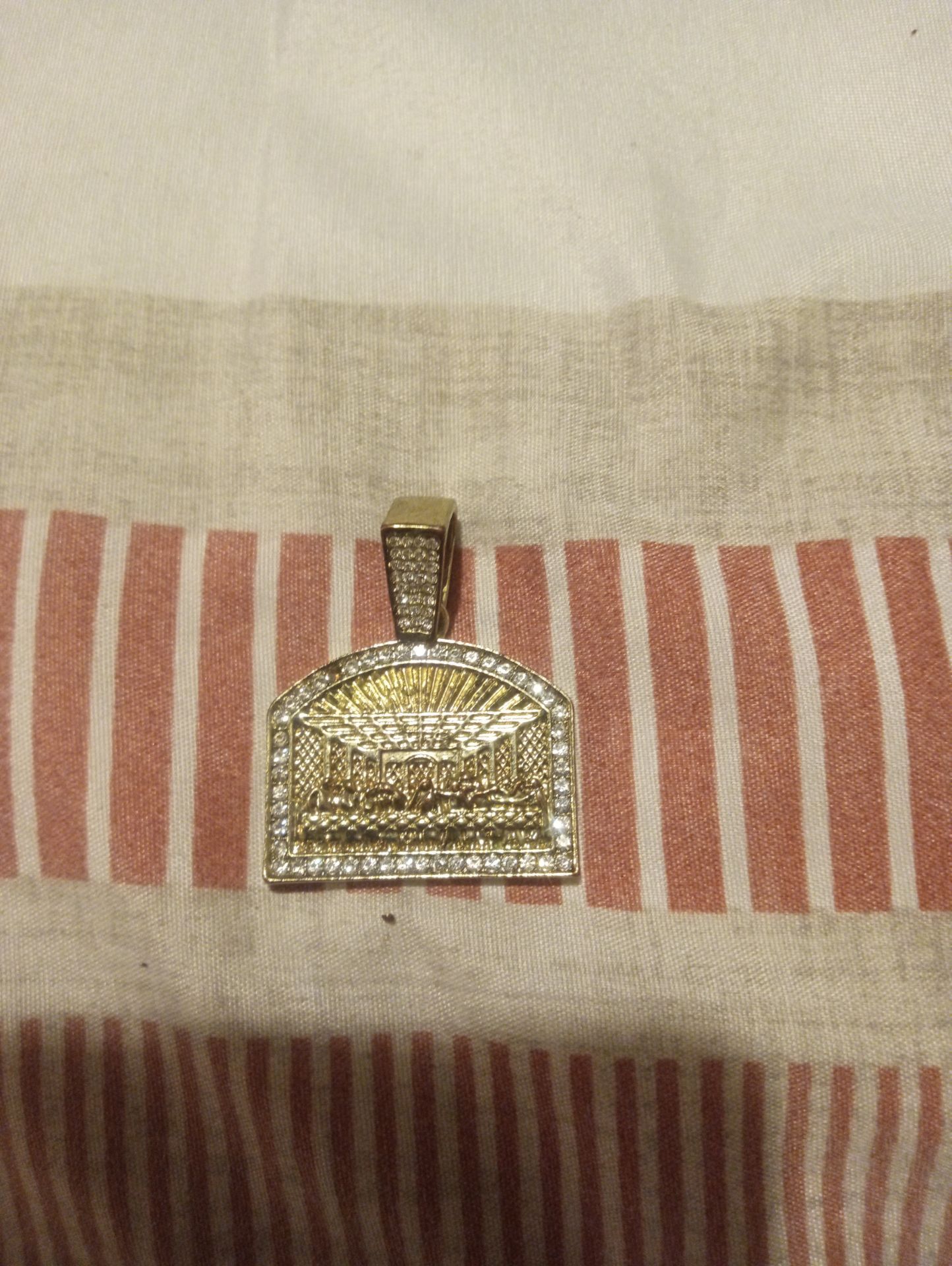 Last supper charm with diamonds