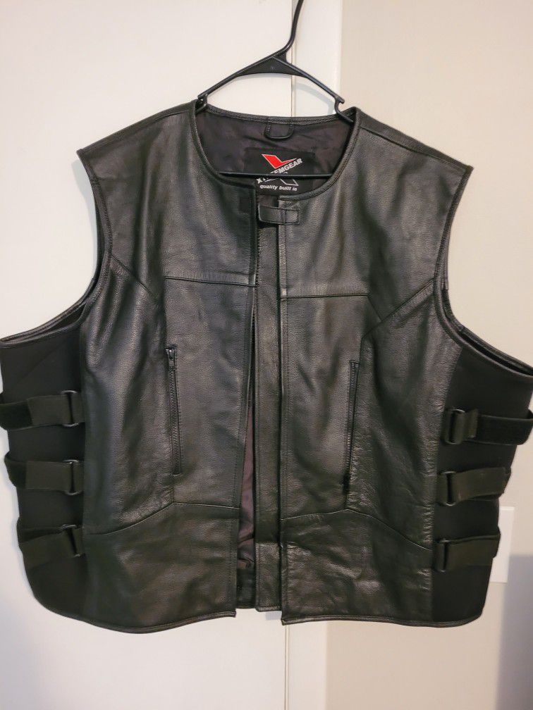 5xl Motorcycle Vest Leather  