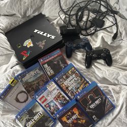 PS4 with Games and Controllers