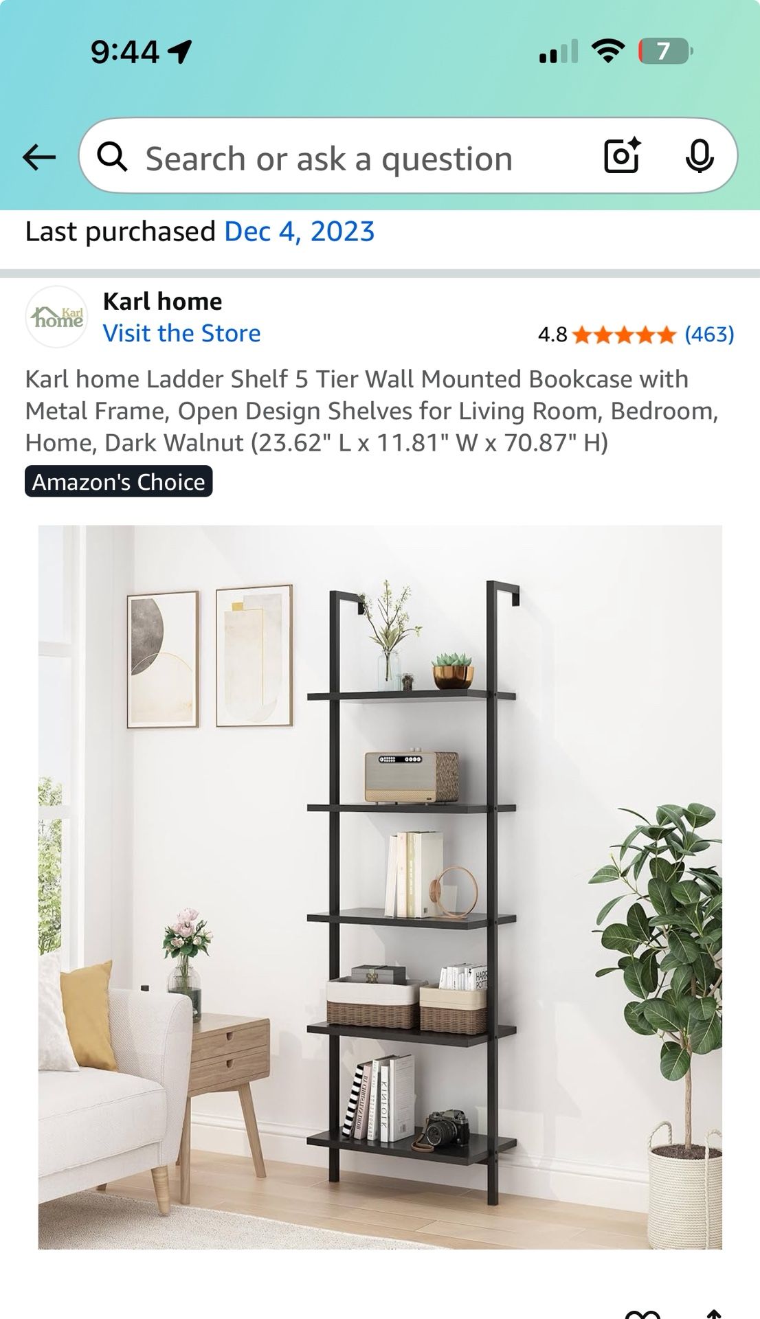 Ladder shelf - 5 Shelf