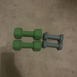 Set of 4  Weider 6lb and 2 lb  Neoprene Dumbbells Hand Weights