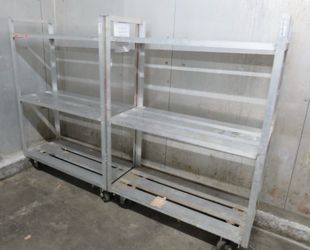 Commercial Aluminum Stock Carts and shelves– HEAVY DUTY – $100-$200 EACH depending on configuration sizes and such   Restaurant-grade carts perfect fo