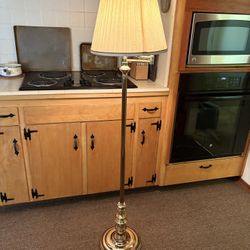 Vintage Solid Brass Swing-Arm Floor Lamp – Made in USA by Berman