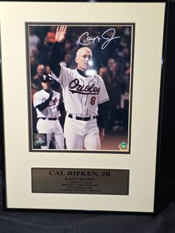Cal Ripken Jr. Signed Framed 16x20 Photo Baltimore Orioles Last Game MLB COA