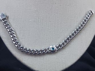 925 silver evil eye with blue and red eye