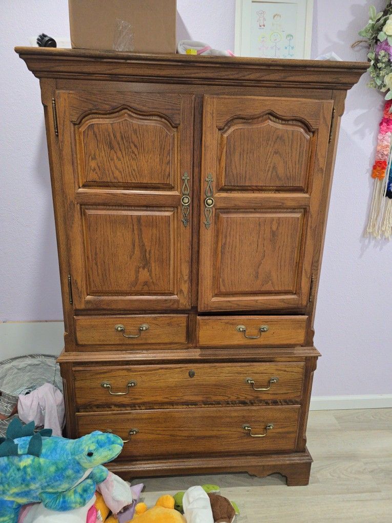 Solid Oak Armoire