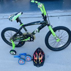 Surge Kids Bike + Free Helmet and Extra Side Wheels