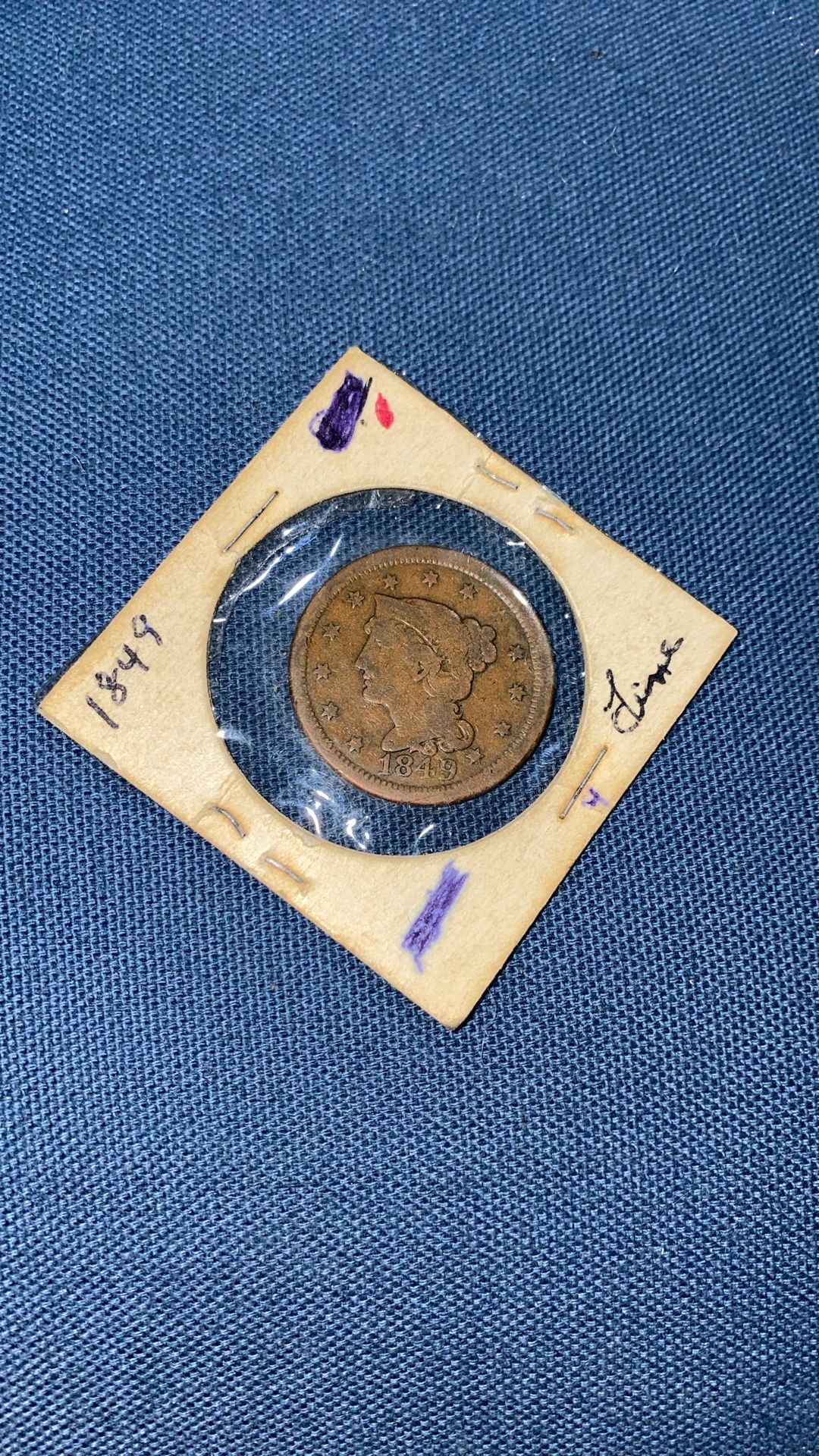 Copper 1849. Braided Hair Cent