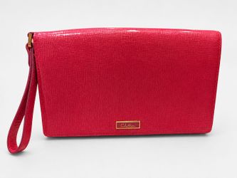 Cole Haan Hot Pink Textured Leather Wristlet / Clutch Bag