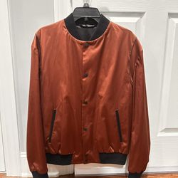 ZARA Burgundy Bomber Jacket 