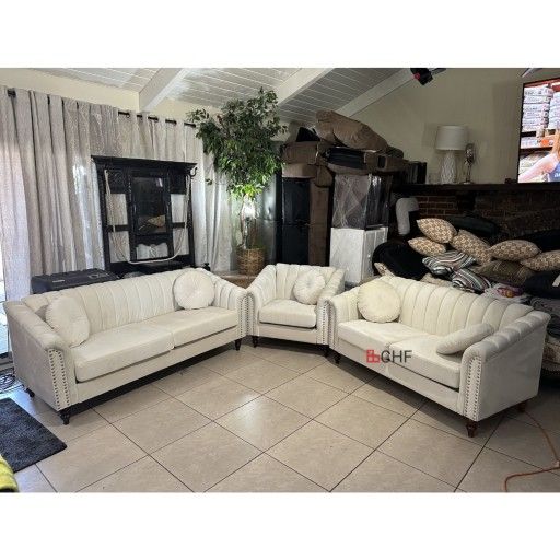 3 Piece Living Room Sofa Set ( Sofa +Loveseat +Chair )