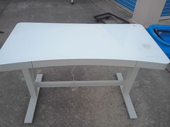 White glass level desk