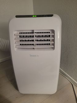 Portable AC unit for room includes exhaust hose and a remote
