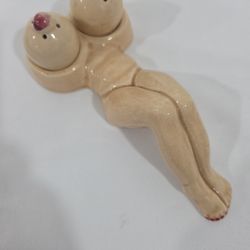 Vintage Nude Lady Salt & Pepper Shakers 6.25” Mid Century Novelty "RISQUE FIGURINE" Japan