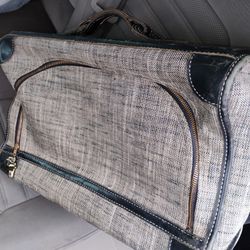Vintage Tweed & Leather Garment Travel Luggage
