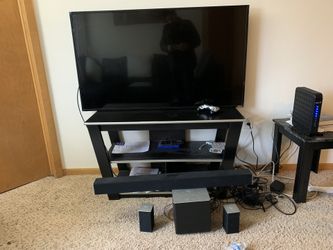 Creat Tv and speakers. The TV is 52in from VIZIO and the speaker too.