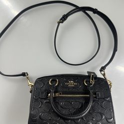 Mini Coach leather handbag in black