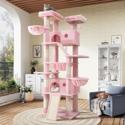 81” Heavy Duty Pink Multi-Level Cat Tree