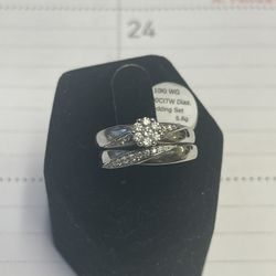 10k White Gold 1ctw Diamond Wedding Set