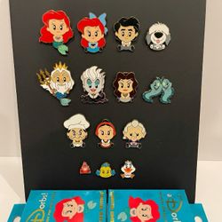 Disney WDI MOG The Little Mermaid Adorbs! COMPLETE SET 14 Pins with Chasers