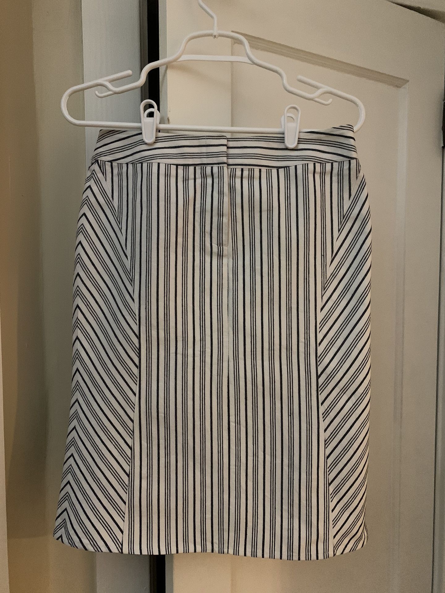 Blue and White Striped Pencil Skirt