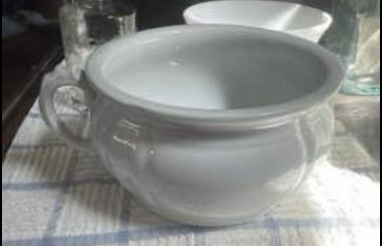 Vintage Royal Ironstone White China Chamber Pot ** READ BELOW