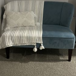 Blue Suede Sofa Chair
