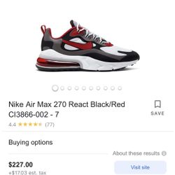 Nike Air 270  REACT PAID $230 Sell For $100 Obo