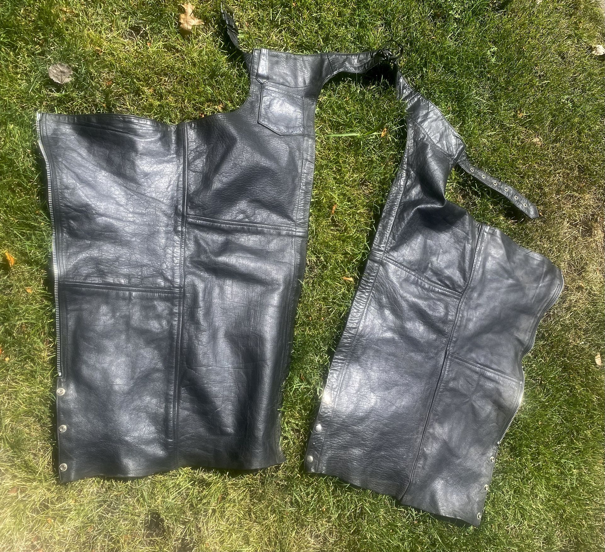 Leather Motorcycle Chaps size M