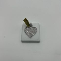 925 Silver Moissanite Heart Pendant