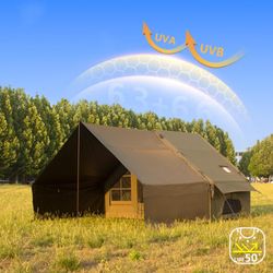 New Inflatable Camping Tent with Electric Air Pump Porch, Easy Setup 4 Season Waterproof/Windproof/Insulation Outdoor Blow Up Tent, Cabin Tent with Me