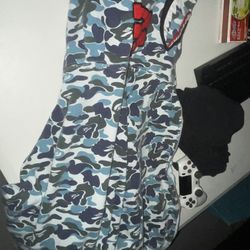 Small Blue Bape Hoodie 