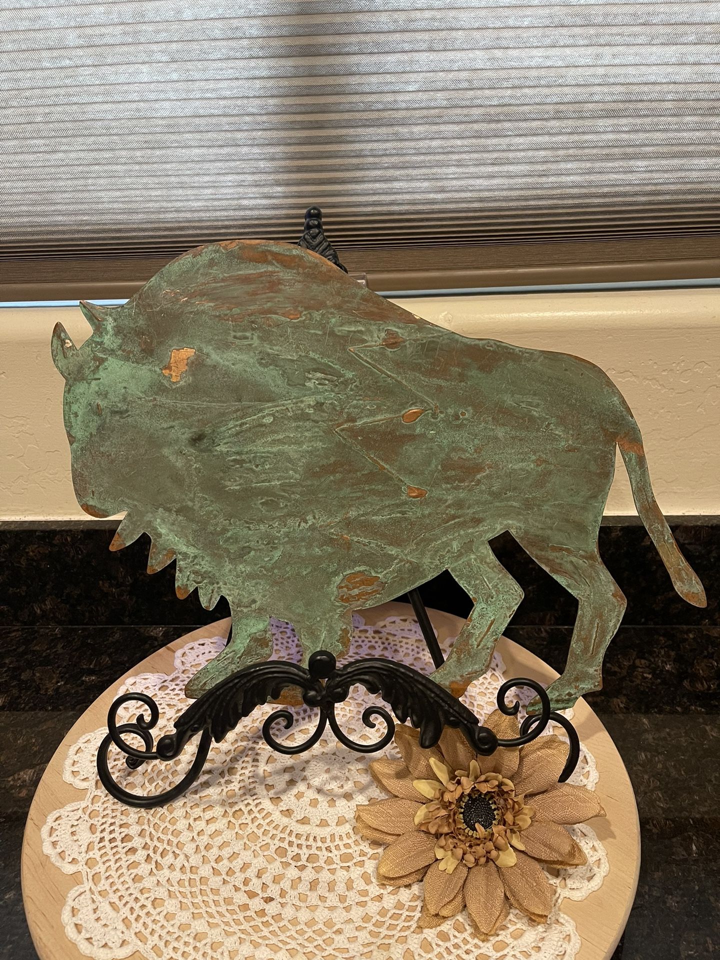 Copper buffalo wall art