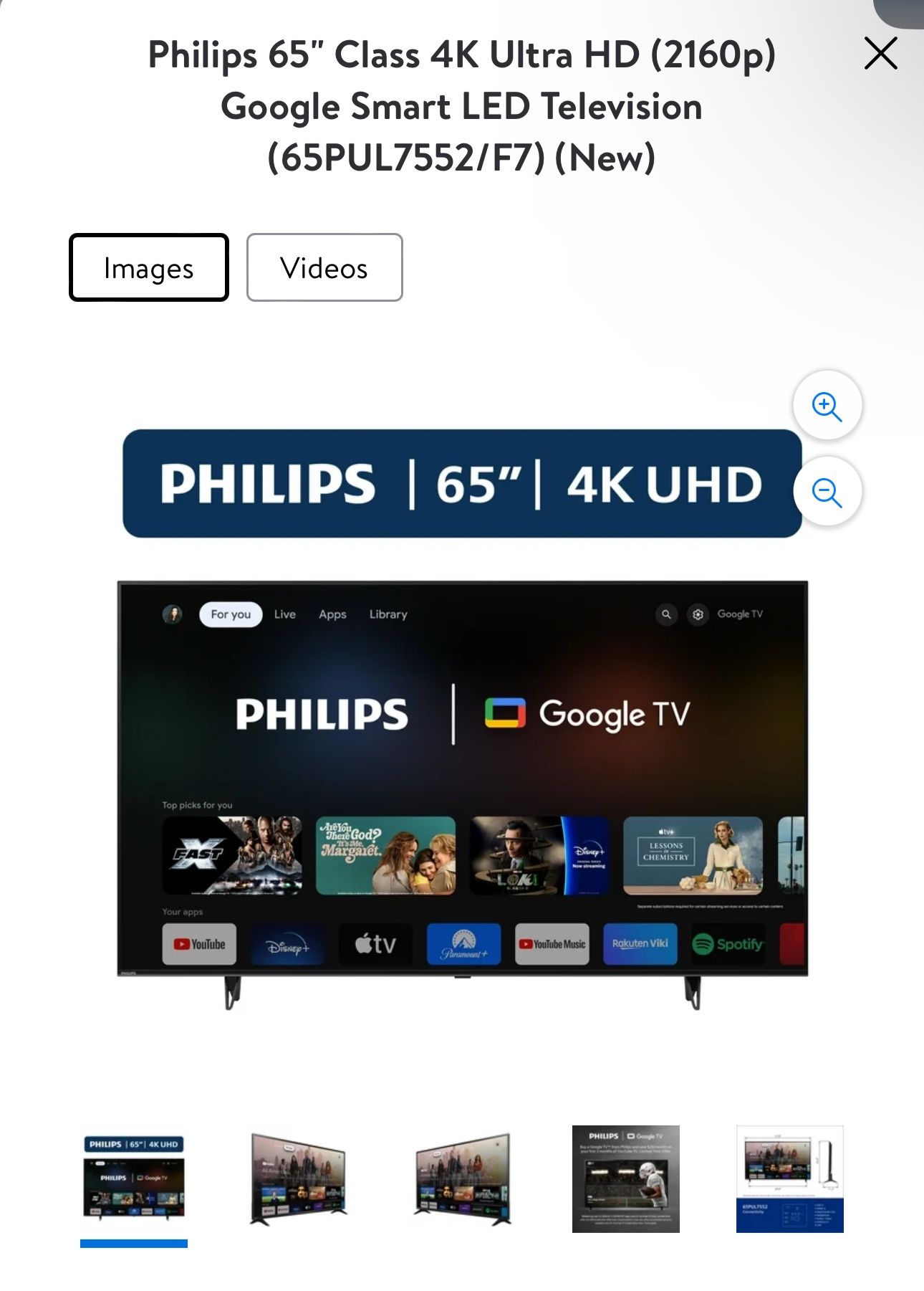 Philips 65” 4k TV