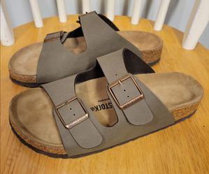 NEW Birkenstock Women's Arizona Stone Birkibuc Sandals Size 38 / 7 8