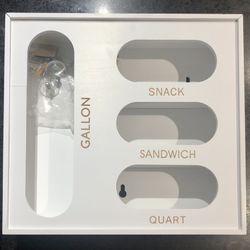 Premium Bamboo Zip Loc Bag Kitchen Organizer-white-4 Slots