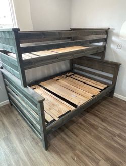Twin over full bunk bed with matching dresser