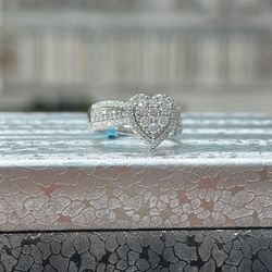 Sterling silver Moissanite Heart Ring