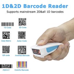 NETUM Upgraded Mini Wireless QR Barcode Scanner, 3 in 1 Bluetooth Portable Pocket Small 1D 2D Bar Co