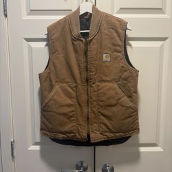 Vintage Carhartt VQ186 V01 Vest Duck Canvas Size Medium USA Made Quilted Lined