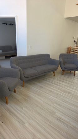 Mid-Century Modern Sofa and Chair Set